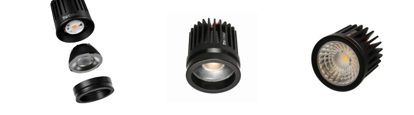 tru-colour 9W Antiglare Black Baffled GU10